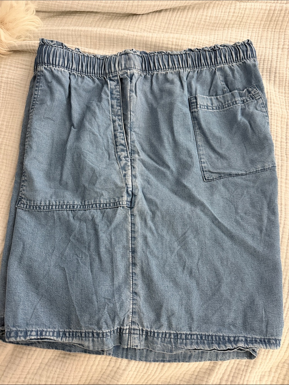 J. Jill Light Blue Chambray Elastic Waist Shorts - Picture 5 of 6